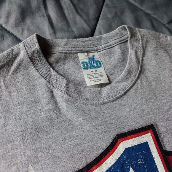 Men's Grey T-shirt Number One Grandpa #1 Grandfather American Flag Patriotic - Picture 4 of 9